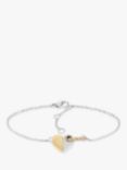 Tommy Hilfiger Heart Crystal Chain Bracelet, Silver