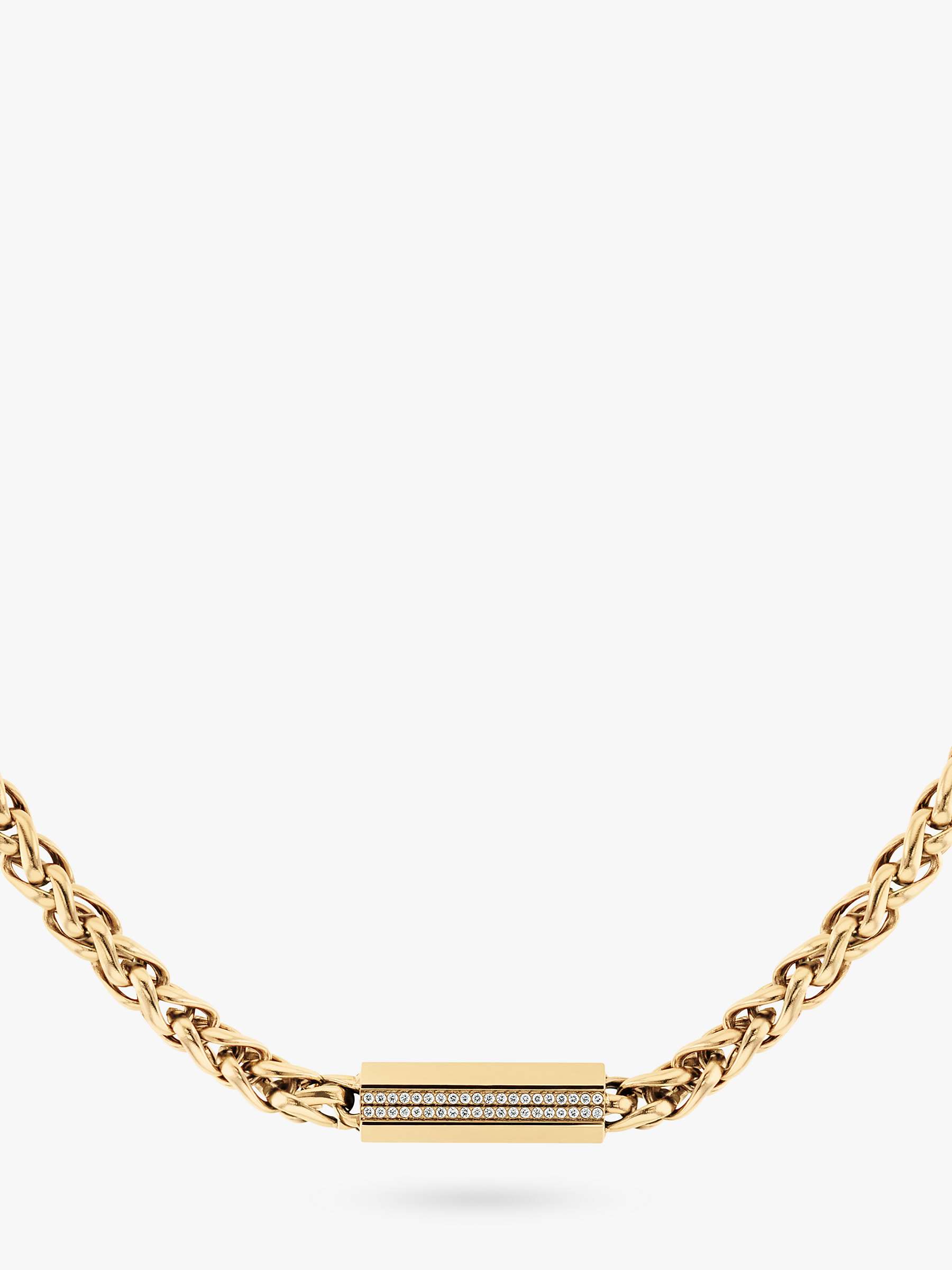 Buy Tommy Hilfiger Crystal Pendant Snake Chain Necklace, Gold Online at johnlewis.com