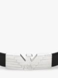 Emporio Armani Men's ID Leather Bracelet, Black/Silver