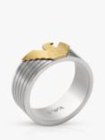 Emporio Armani Men's Eagle Logo Ring, Silver/Gold