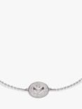 Emporio Armani Logo Cubic Zirconia Charm Bracelet, Silver