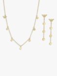 Emporio Armani Eagle Logo Necklace and Drop Earring Jewellery Set, Gold