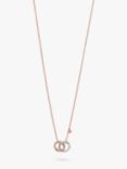 Emporio Armani Crystal Circle Link Pendant Necklace, Rose Gold/Silver