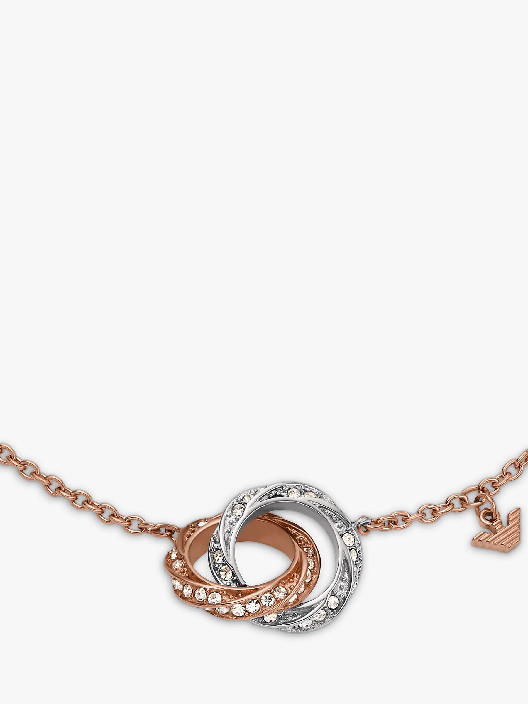 Buy Emporio Armani Circle Link Crystal Bracelet, Gold/Silver Online at johnlewis.com
