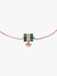 Emporio Armani Logo Malachite Charm Bracelet, Rose Gold