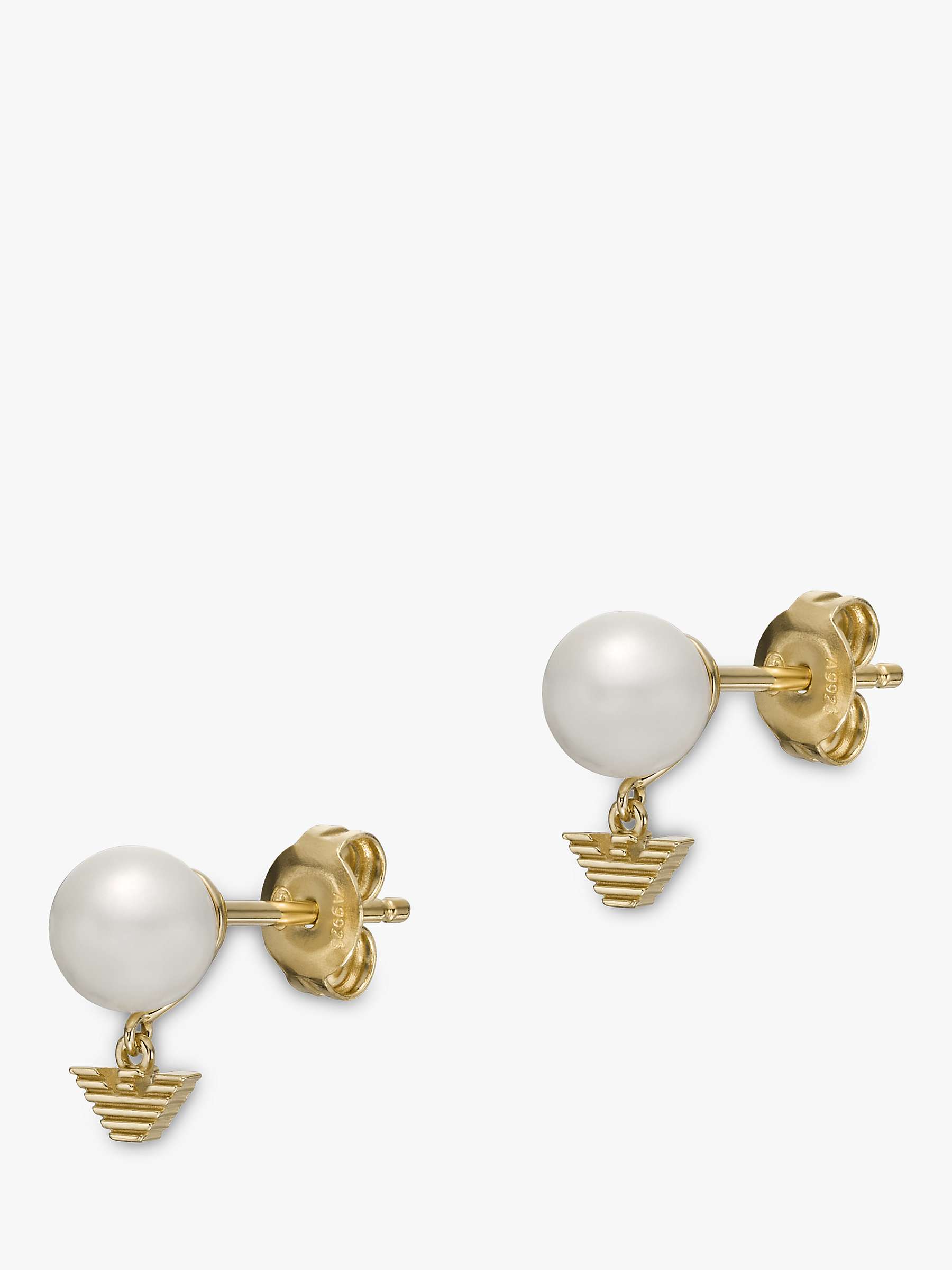 Buy Emporio Armani Pearl Stud Earrings, Gold Online at johnlewis.com