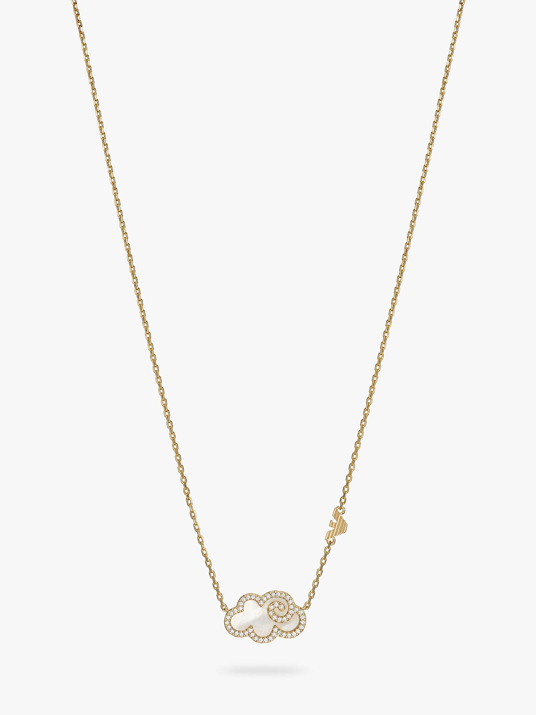 Buy Emporio Armani Cloud Mother of Pearl Pendant Necklace/Gold Online at johnlewis.com
