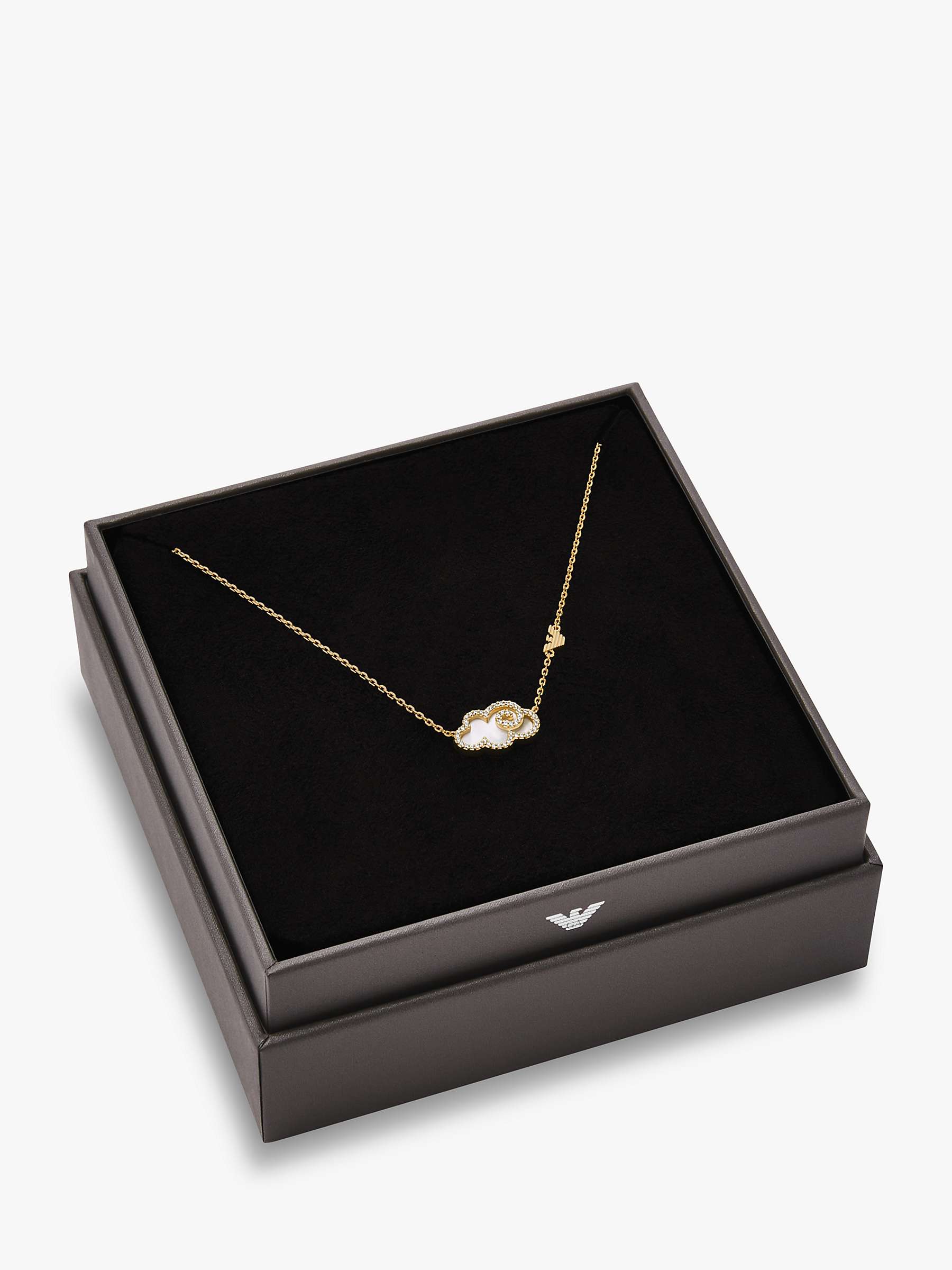 Buy Emporio Armani Cloud Mother of Pearl Pendant Necklace/Gold Online at johnlewis.com