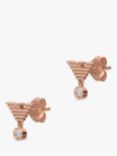 Emporio Armani Logo Stud Earrings, Rose Gold