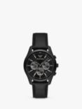 Emporio Armani AR11583 Men's Chronograph Leather Strap Watch, Black