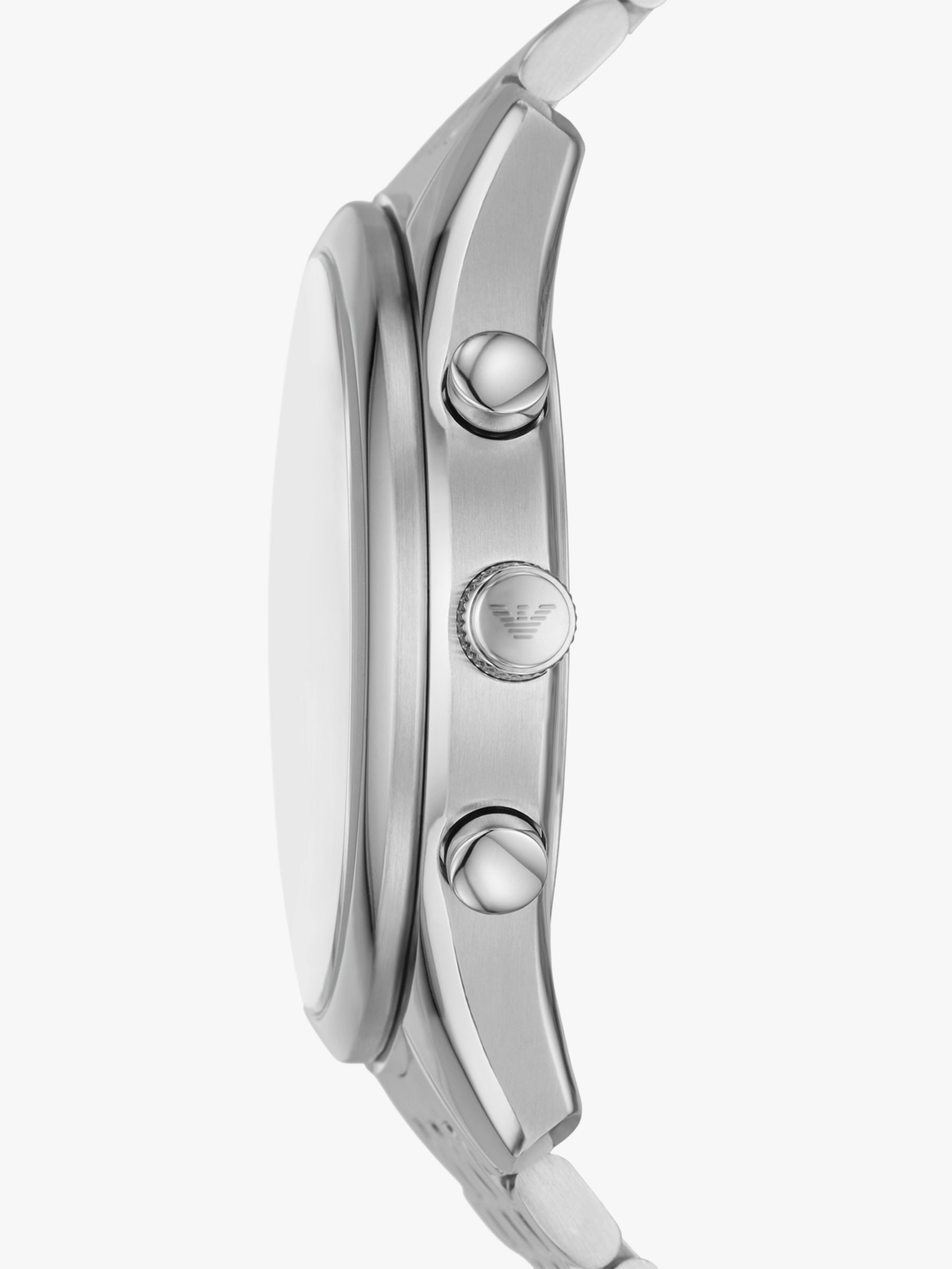 Emporio Armani Men's Chronograph Bracelet Strap Watch, Silver/Blue Ar11582