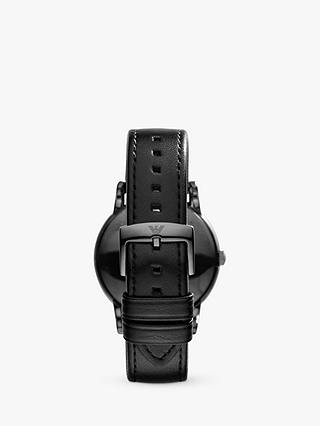 Emporio Armani AR1732 Men's Date Leather Strap Watch, Black