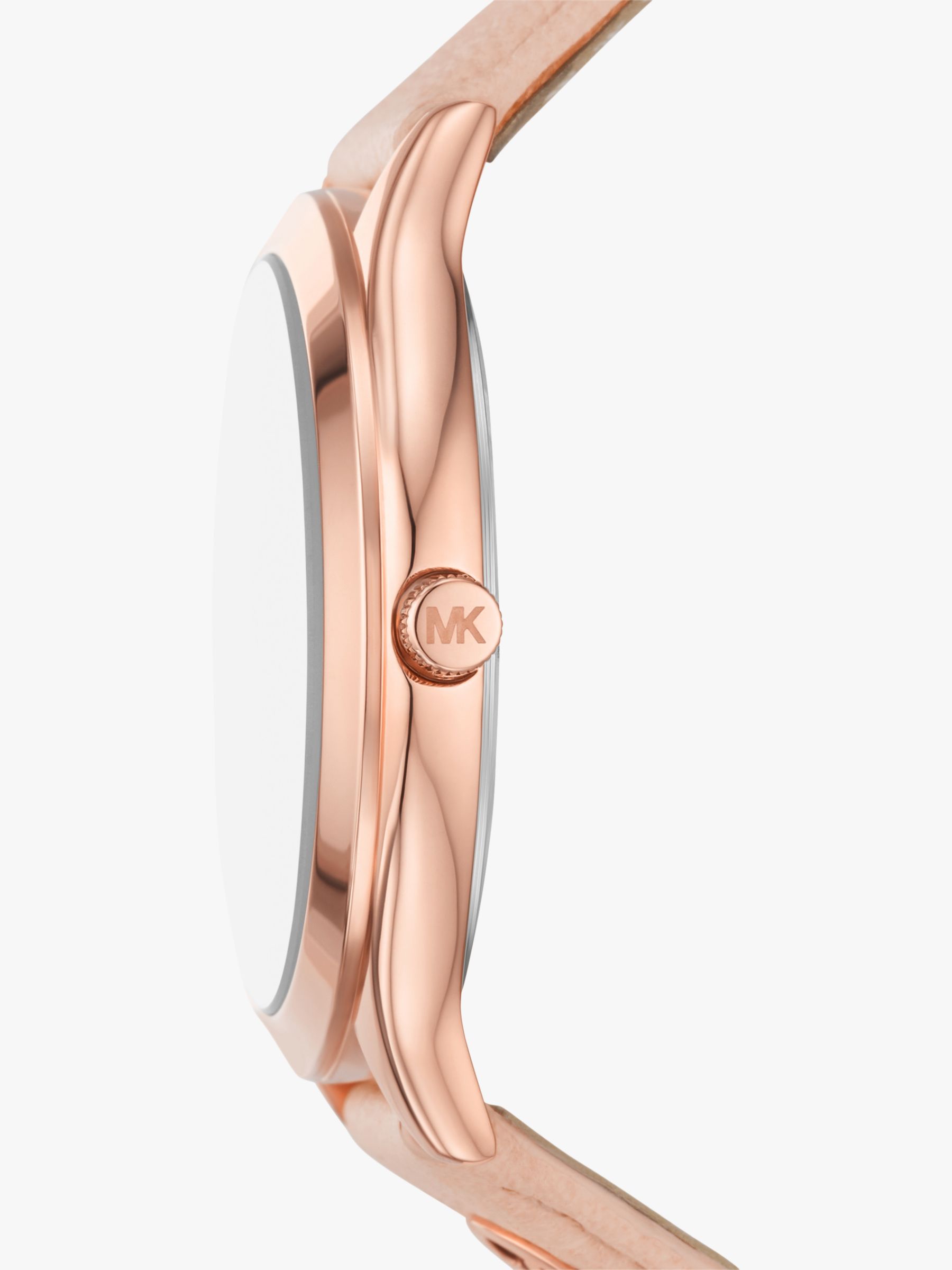 Michael Kors MK7467 Slim Runway Leather Strap Watch, Rose Gold