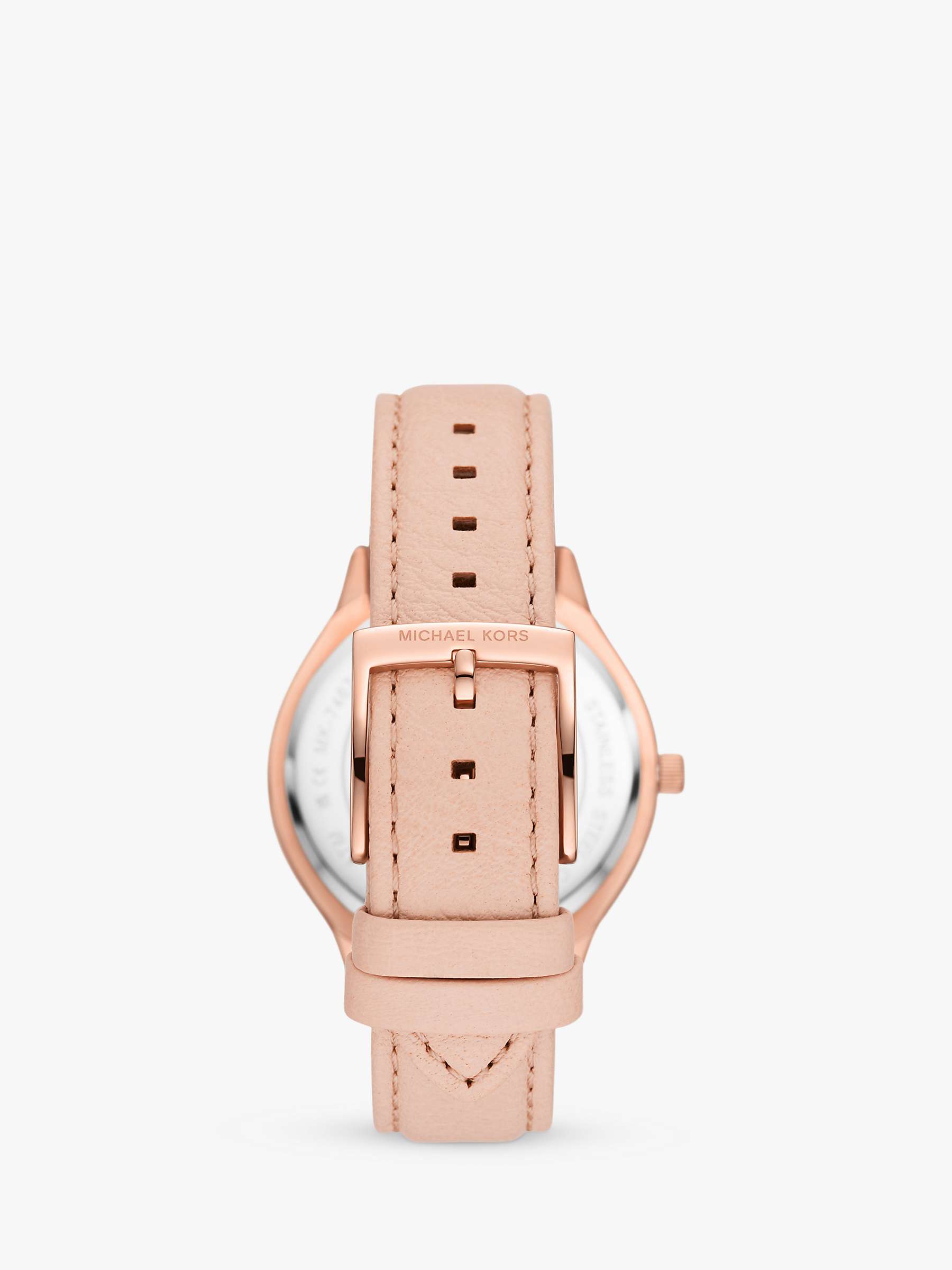 Buy Michael Kors MK7467 Slim Runway Leather Strap Watch, Rose Gold Online at johnlewis.com