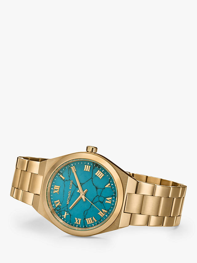 Michael Kors MK4813 Women's Lennox Bracelet Strap Watch, Gold/Blue