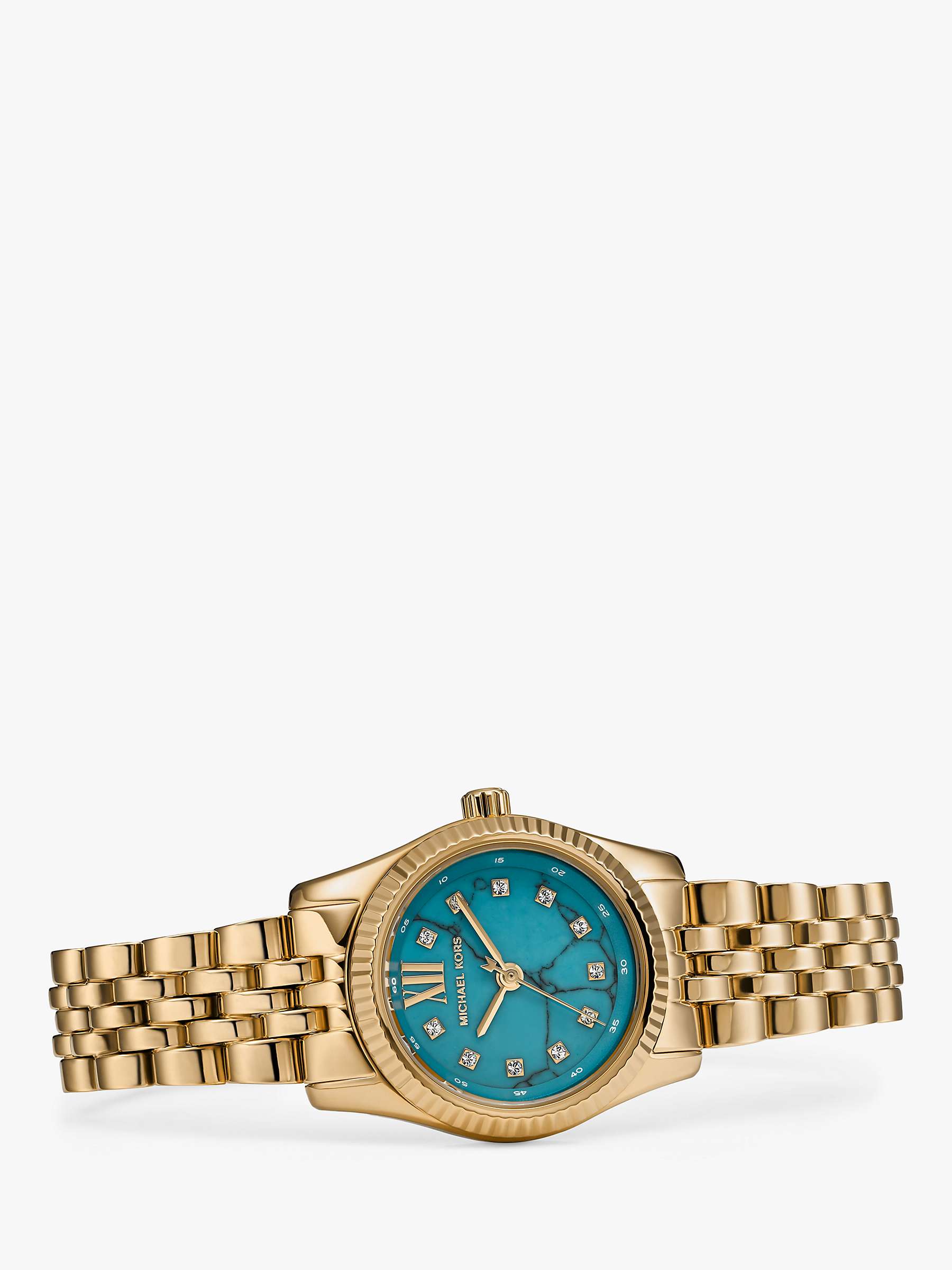 Buy Michael Kors MK4813 Women's Lexington Bracelet Strap Watch, Gold/Blue Online at johnlewis.com