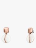 Skagen Stone Glass Drop Earrings, Rose Gold/White