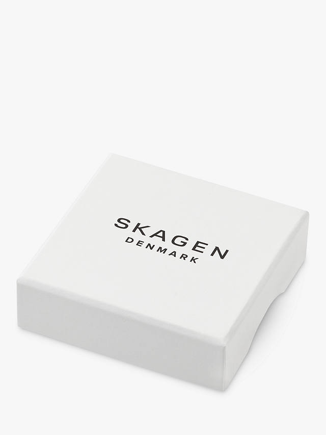 Skagen Stone Glass Drop Earrings, Rose Gold/White