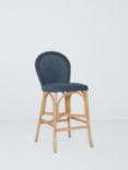 John Lewis Woven Cane Bar Stool, Blue/Nat