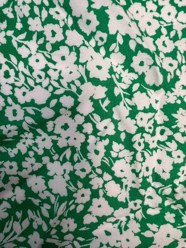 Marvic Fabrics Green/White Florals Viscose Fabric