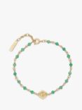 Olivia Burton Beaded Agate Charm Bracelet, Gold/Green