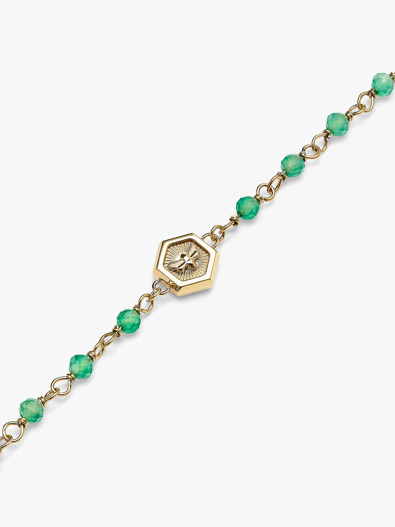 Buy Olivia Burton Beaded Agate Charm Bracelet, Gold/Green Online at johnlewis.com