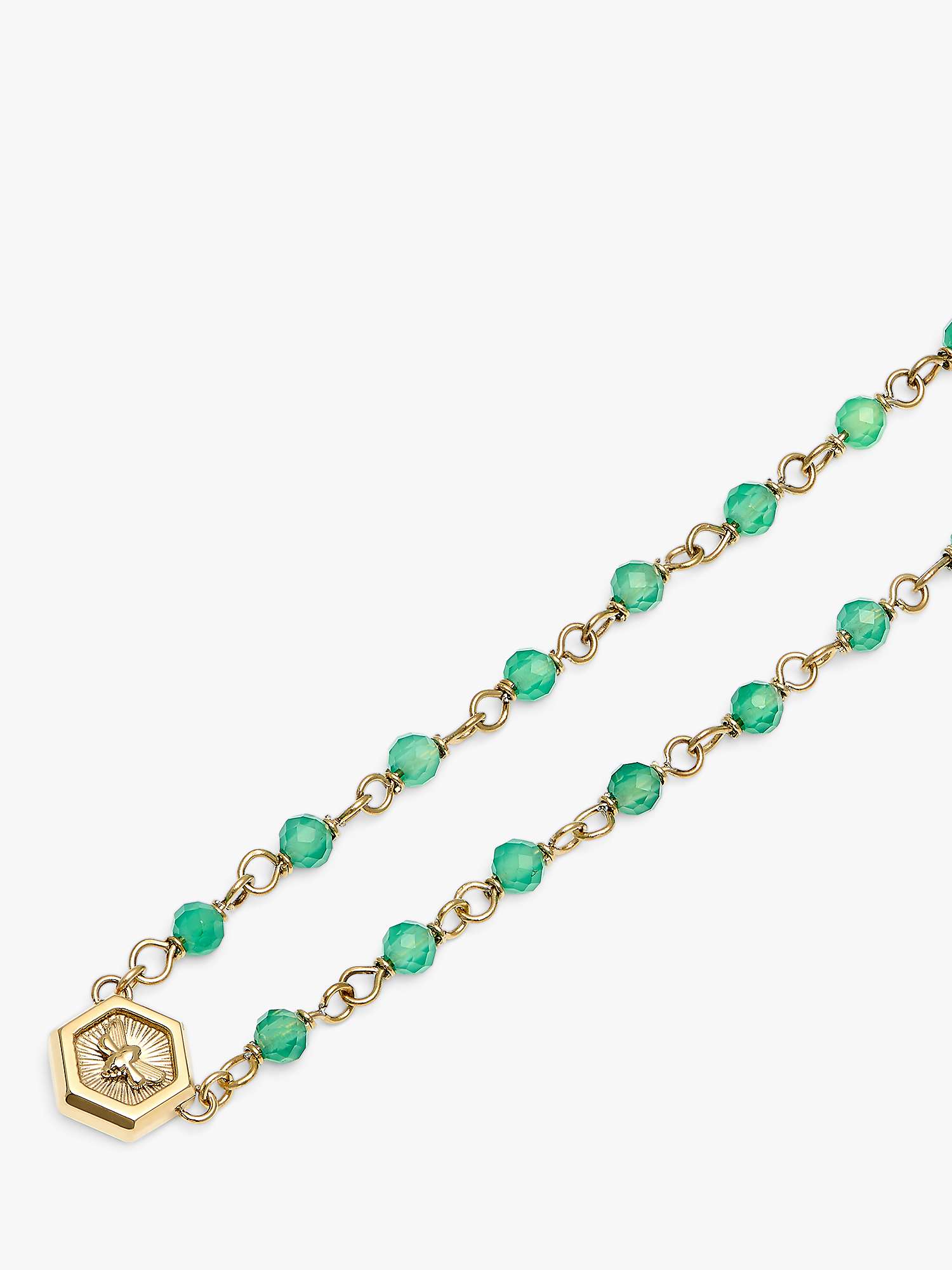 Buy Olivia Burton Sun And Moon Agate Pendant Necklace, Gold/Green Online at johnlewis.com