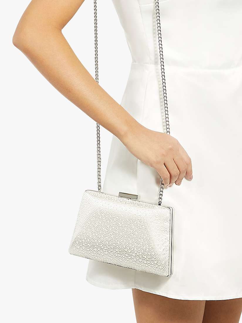 Buy Dune Because Pearl Effect Clutch Bag, Ivory Online at johnlewis.com