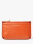 Aspinal of London Ella Pebble Grain Leather Card and Coin Holder, Orange