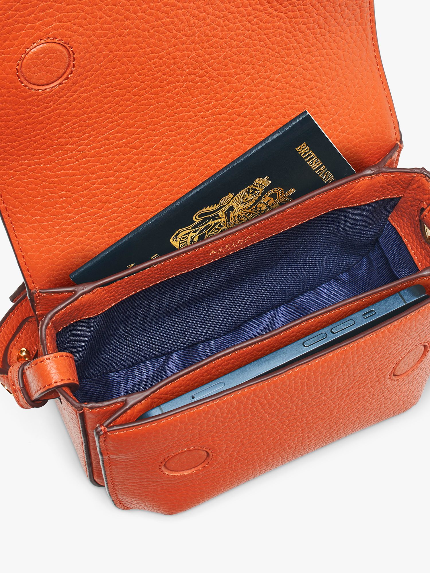 Buy Aspinal of London Ella Pebble Leather Crossbody Bag Online at johnlewis.com