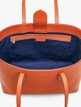 Aspinal of London Regent East West Pebble Leather Tote Bag, Orange