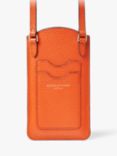Aspinal of London Pebble Leather London Phone Case Crossbody Pouch, Orange