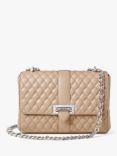 Aspinal of London Lottie Large Smooth Quilted Leather Shoulder Bag, Taupe