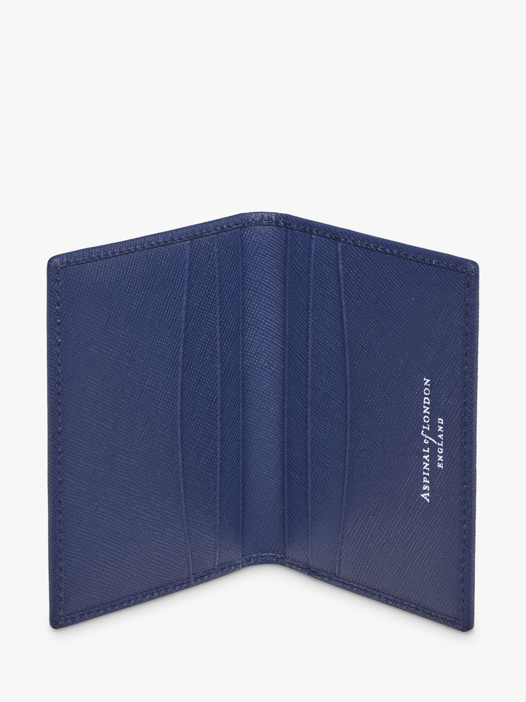 Aspinal of London Double Fold Leather Credit Card Holder, Caspian Blue ...