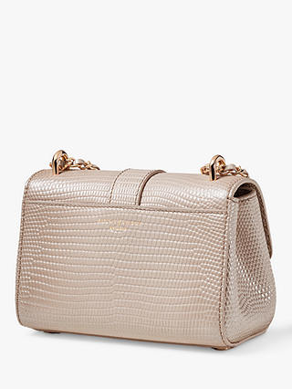 Aspinal of London Micro Lottie Croc Effect Leather Shoulder Bag, Oyster