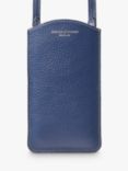 Aspinal of London Pebble Leather London Phone Case Crossbody Pouch, Caspian Blue