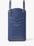 Aspinal of London Pebble Leather London Phone Case Crossbody Pouch, Caspian Blue