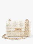 Aspinal of London Micro Lottie Tweed Shoulder Bag, Ivory/Gold
