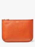 Aspinal of London Large Ella Pebble Grain Leather Pouch, Orange