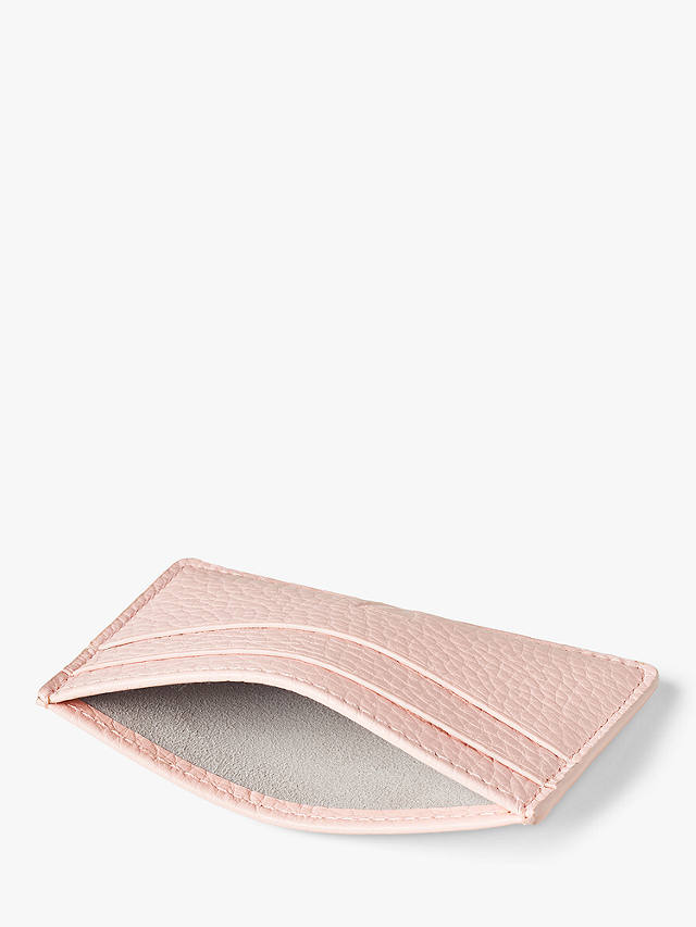 Aspinal of London Pebble Leather Slim Credit Card Case, Rose