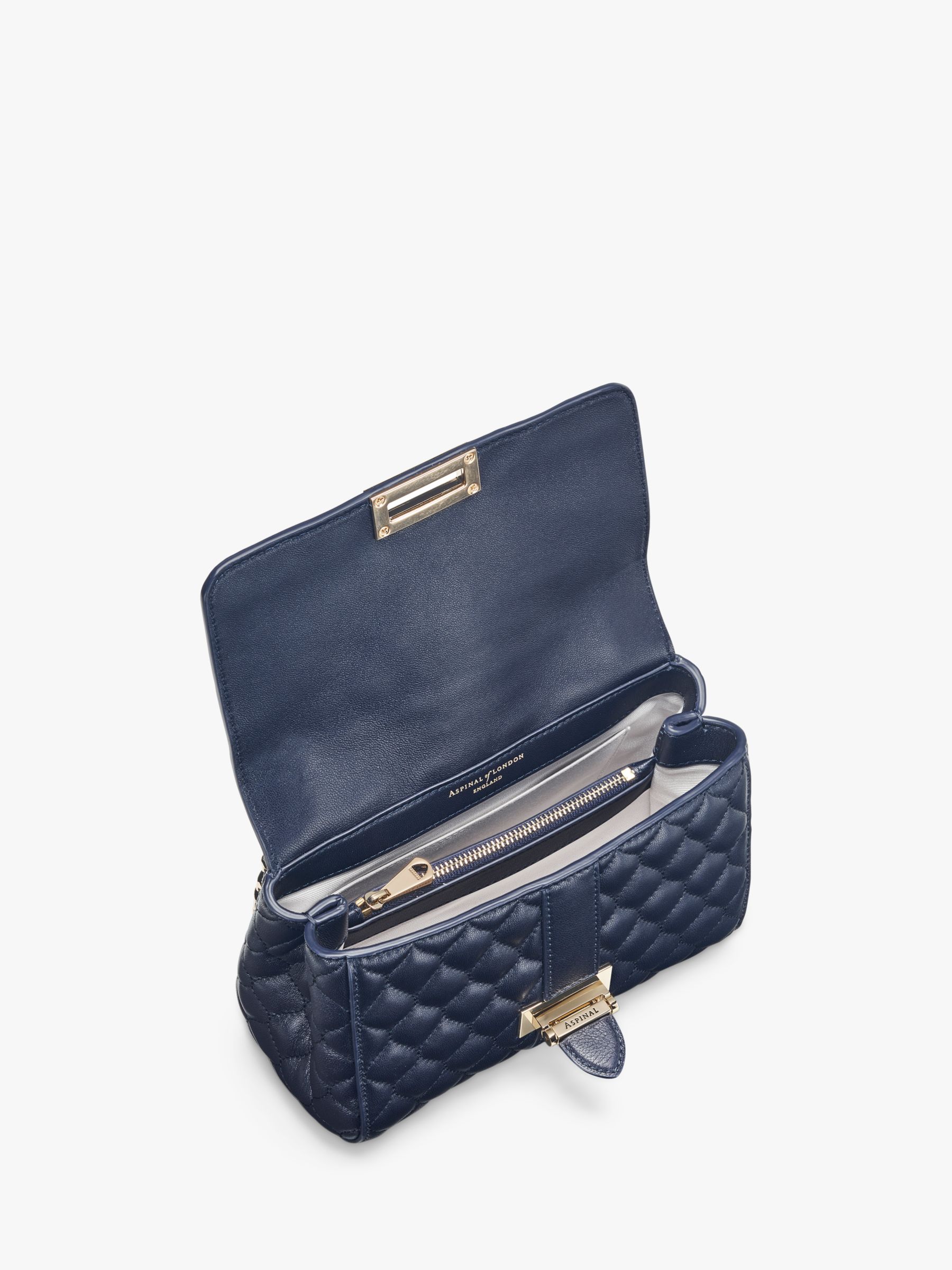 Buy Aspinal of London Lottie Small Smooth Quilted Leather Shoulder Bag Online at johnlewis.com
