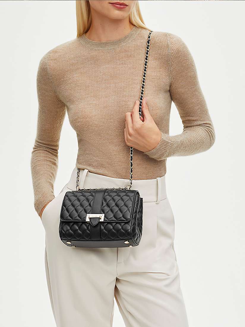 Buy Aspinal of London Lottie Small Smooth Quilted Leather Shoulder Bag Online at johnlewis.com