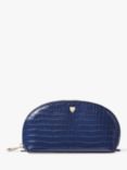 Aspinal of London Small Croc Effect Leather Cosmetic Case, Caspian Blue