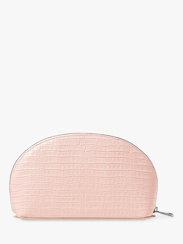 Aspinal of London Large Croc Effect Leather Cosmetic Case, Rose 2