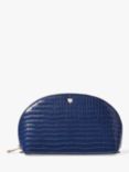 Aspinal of London Large Croc Effect Leather Cosmetic Case, Caspian Blue