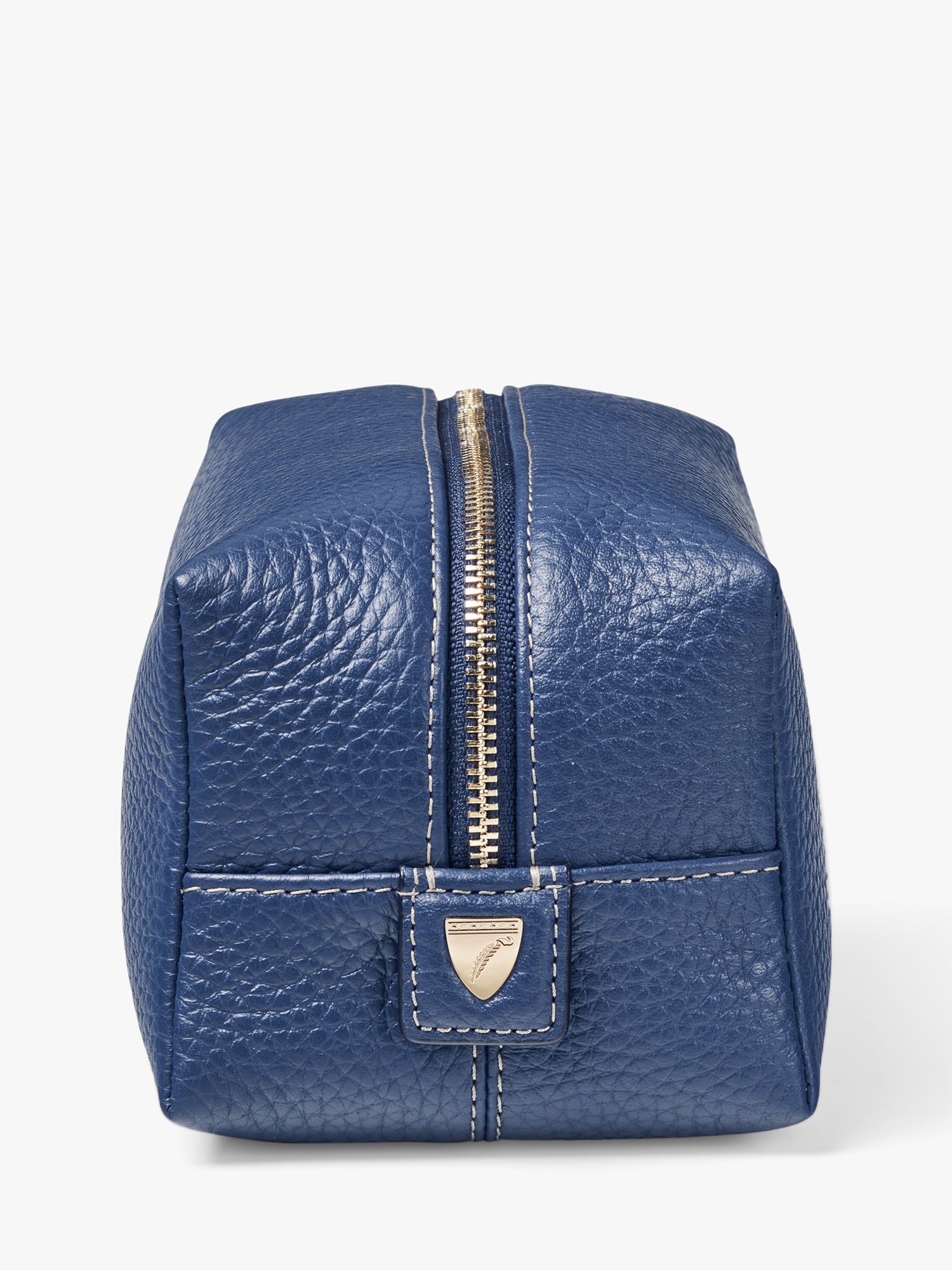 Aspinal of London Medium Leather London Case Toiletries Bag, Caspian Blue 3