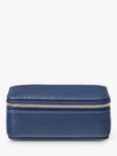 Aspinal of London Medium Pebble Leather Jewellery Case, Caspian Blue