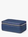 Aspinal of London Medium Pebble Leather Jewellery Case, Caspian Blue