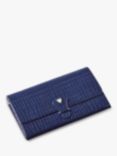 Aspinal of London Croc Effect Leather Travel Wallet, Caspian Blue