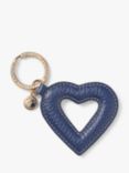 Aspinal of London Small Leather Hollow Heart Keyring